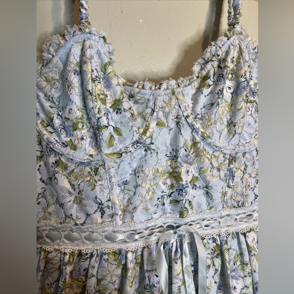 Free People For Love & Lemons Cecelia Lace Bodysuit Bustier Maxi Dress - Picture 6 of 8